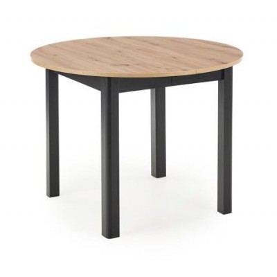 Стол обеденный HALMAR RINGO дуб артизан/черный 102-142/102